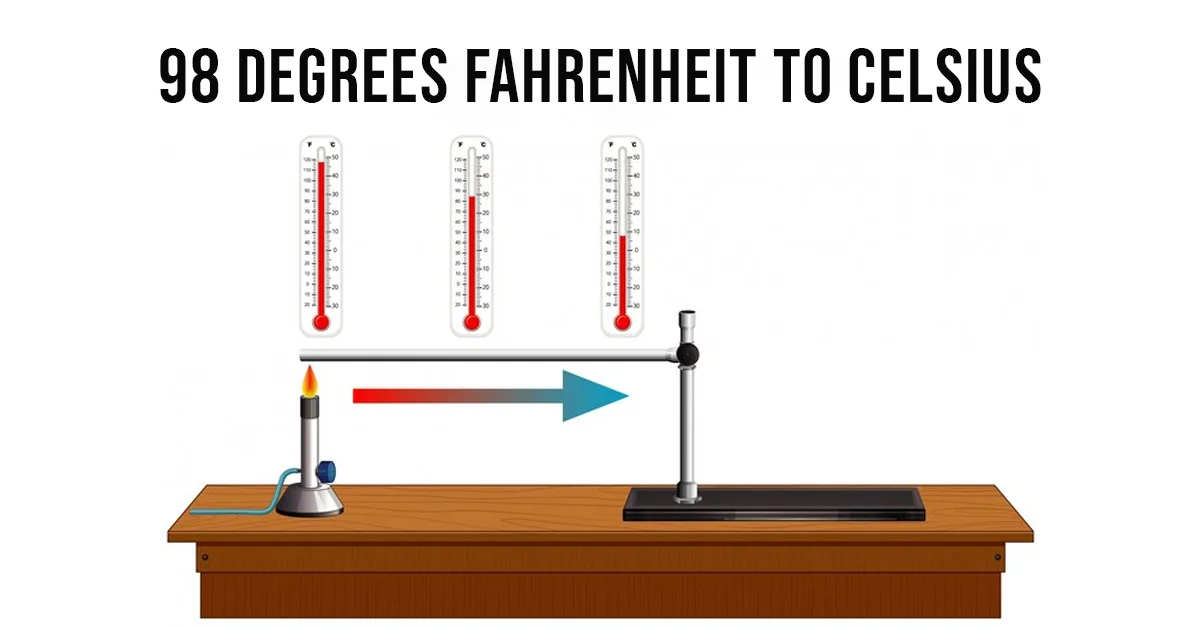 98 degrees fahrenheit to celsius